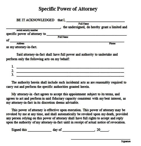 Limited Power Of Attorney Form Printable Newfreeprintable Net Vrogue