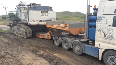 Loading And Transporting The Huge Liebherr 984c Excavator 120 Tones