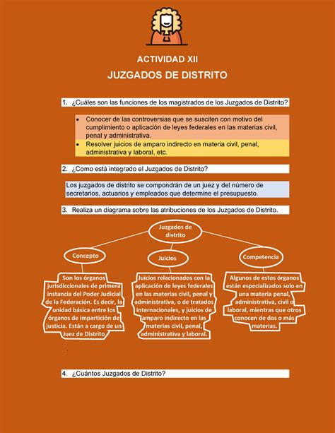 Juzgados de Distrito ACTIVIDAD XII JUZGADOS DE DISTRITO Cuáles son las funciones de los Studocu