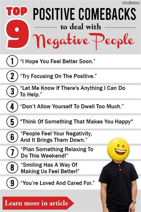 top 9 positive comebacks to help deal with negative people