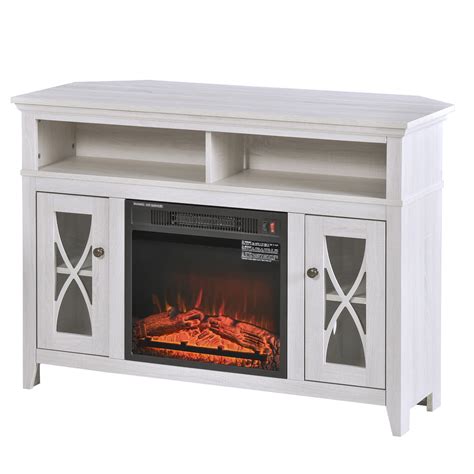 Homcom 2 In 1 Electric Fireplace With Wood Tv Stand With Media Center