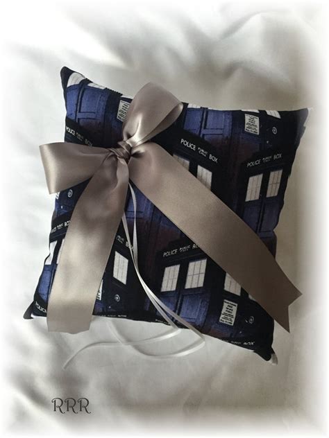 Doctor Who Wedding Ring Bearer Pillow Navy Dr Who Ring Etsy