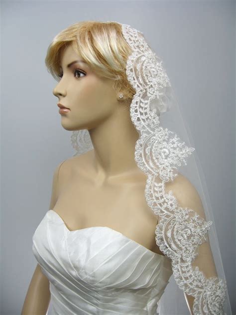 Mantilla Bridal Wedding Veil Elbowfingertip V030 V030 Wedding Bridal