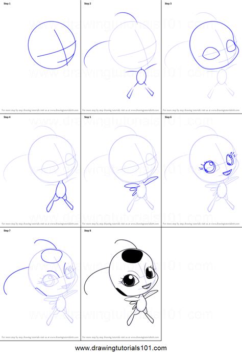 How To Draw Tikki From Miraculous Ladybug Printable Step By Step