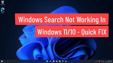 Windows Search Not Working Windows 1110 Quick Fix Youtube