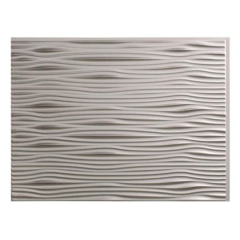Fasade 24 In X 18 In Waves Pvc Decorative Tile Backsplash In Argent