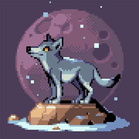 Pixel Art Wolf Shoot Art