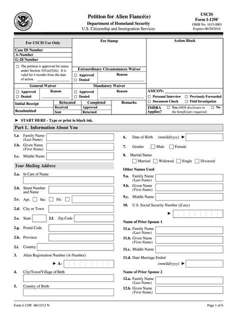 K1 Visa I 129f 13page 2020 2021 Fill And Sign Printable Template