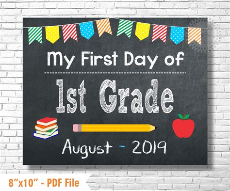 First Day Of School Sign 1st Day Of School Sign 1st Grade Sign First