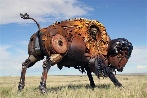 Farm Equipment Scrap Metal Transformed To Sculptures
