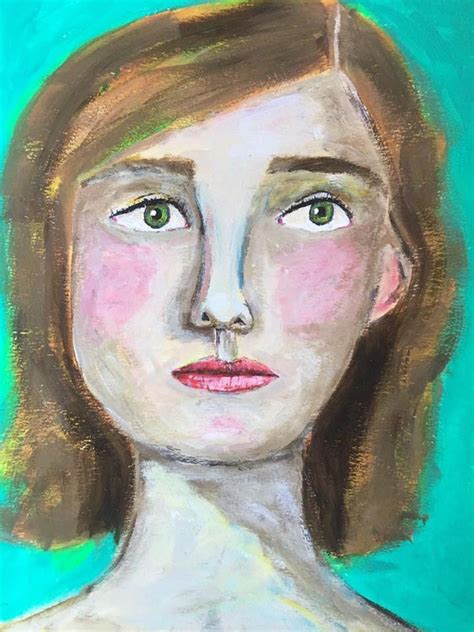 Womans Face Acrylic Painting By Sharyn Bursic Artfinder