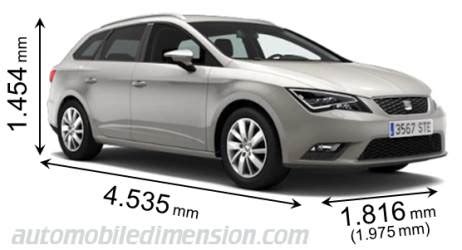 The width measurement of 1816 millimeters corresponds to the width of the seat leon st 2017 without exterior mirrors and the value of 1975 millimeters with mirrors unfolded. Seat Leon ST 2013 dimensions, boot space and interior