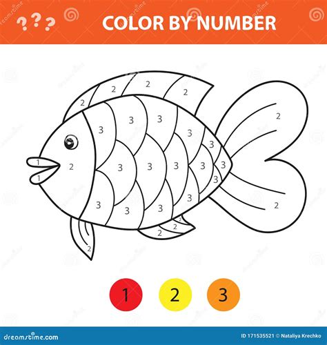 Color By Number Educational Game For Kids Illustration For Schoolchild