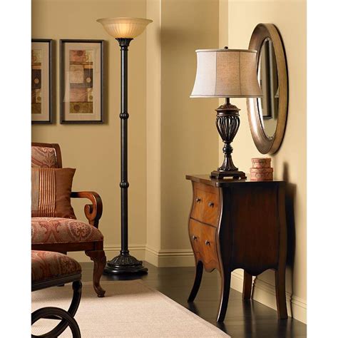 Bellham Bronze Traditional Torchiere Floor Lamp W9579 Lamps Plus