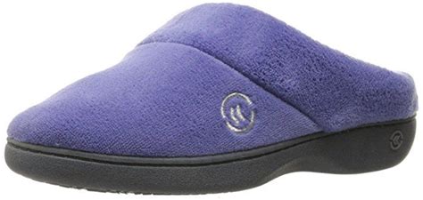 Isotoner Womens Cozy Terry Hoodback Clog Slipper With Soft Memory Foam Comfort Arch Support