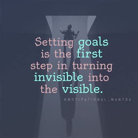 Setting Goals Is The First Step In Turning Invisible Into Visible