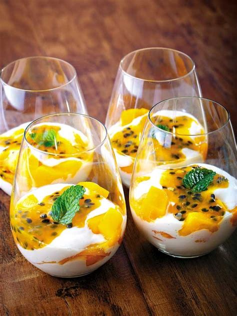Creamy Mango And Peach Parfait With Passionfruit Coulis Motorhomes