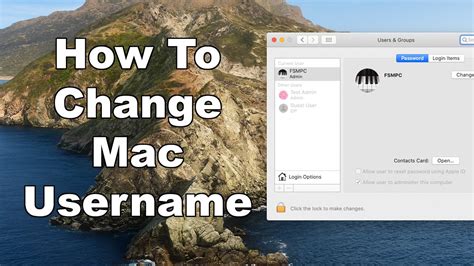 How To Change A Mac Username Including Account Name And Home Directory