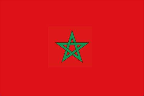 Sie ist rot und zeigt in ihrer mitte ein grünes pentagramm, das siegel des salomon (hier: Morocco Flag | African Flags | World Flags