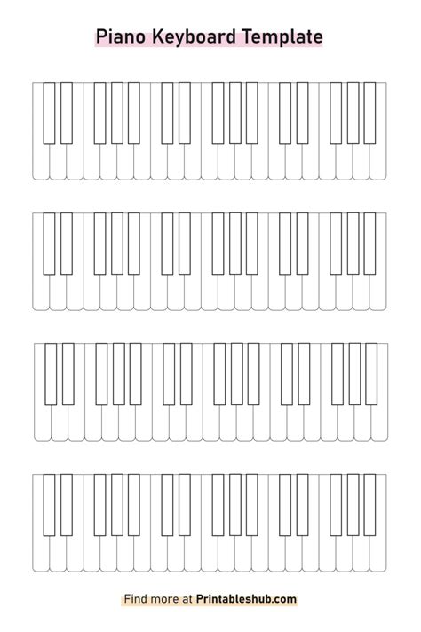 Free Printable Blank Piano Keyboard Templates [PDF Included