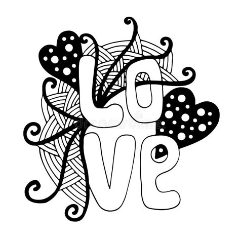 Abstract Love Lettering Isolated Stock Vector Illustration Of Pattern