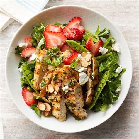 Strawberry Chicken Salad With Mint And Goat Cheese Recipe Eatingwell