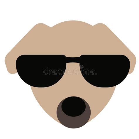 Vector Portrait Of A Pug Wearing Glasses Stock Vector