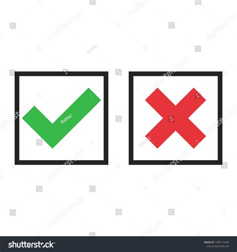 Yes No Check Mark Cross Vectot Stock Vector Royalty Free 1938114265