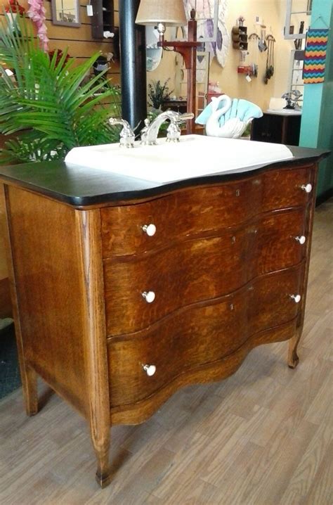 Upcycled Vintage Dresser Bureau Sink Vanity Bathroom