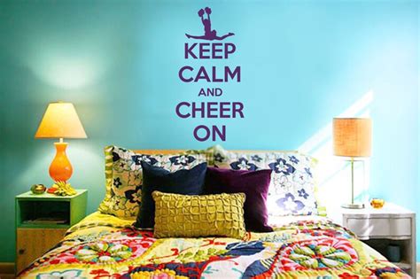 Keep Calm And Cheer On Wall Sticker Wall Decal I Love Cheer Etsy