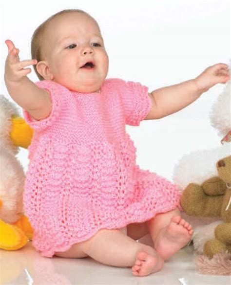Free Knitting Pattern For A Baby Dress With Feather And Fan Knitting Bee