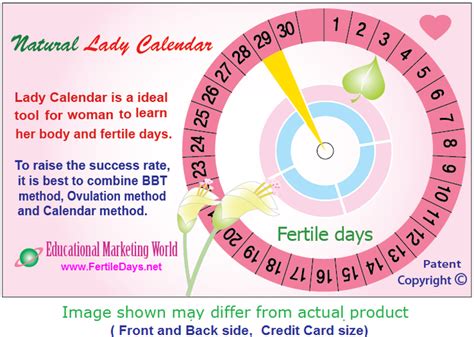 fertile days lady calendar fertility awareness nfp ovulation contraception kit