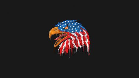 American Flag Eagle Minimal 4k Wallpaperhd Artist Wallpapers4k
