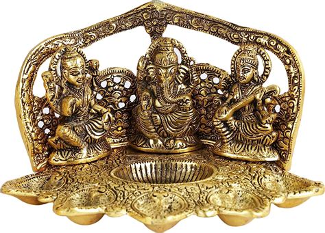 Brass Ganesh Lakshmi Saraswati Statue Diwali T Brass Laxmi Ganesh