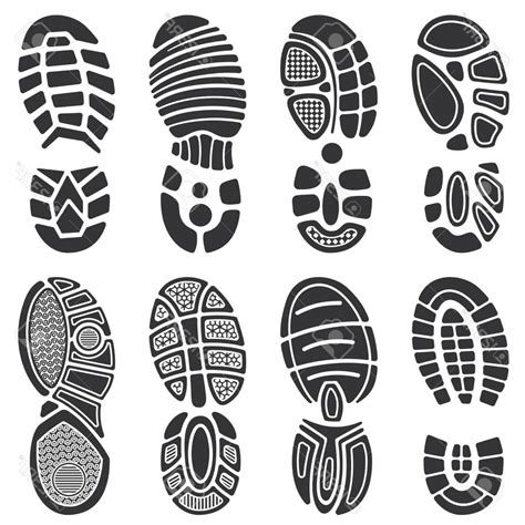 Photostock Vector Running Sport Shoes Vector Footprint Set ...