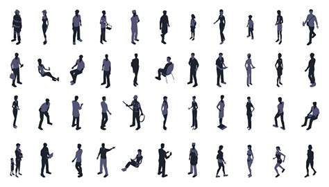 Silhouettes Isometric People Stock Illustration Download Image Now