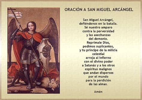 Oración A San Miguel Arcángel Catholic Prayers God Prayer Spanish
