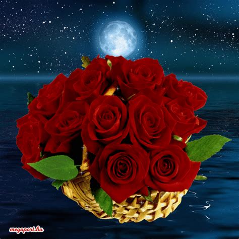 Find funny gifs, cute gifs, reaction gifs and more. Basket of red roses (animated gif) - Kosár vörös rózsa ...
