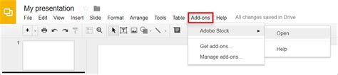 To learn more about how to access and manage google slides with apps script, see extending google slides. Adobe Stock Add-on for Google Slides