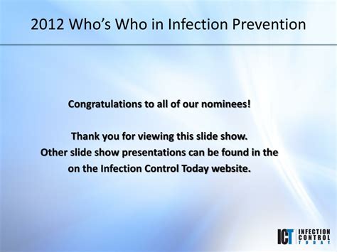 Ppt 2012 Whos Who In Infection Prevention Powerpoint Presentation