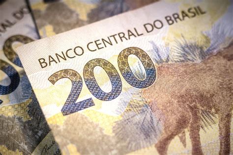 The Detail Of The Two Hundred Reais Bill The Real Is The Currency Of