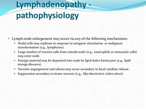 Etiology Of Lymphadenopathy