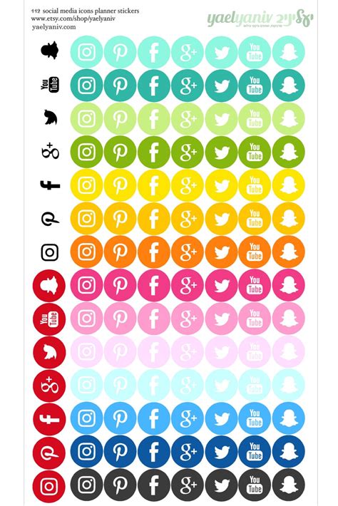 Social Media Planner Stickers Social Media Icons Erin Condren Etsy