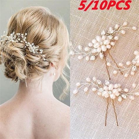 Willster S5pcs Bridal Hair Pins Retro Elegant Fashion Ladies Girl Pearl