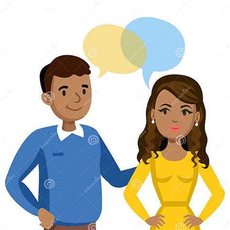 Man And Women Talking Talk Of Couple Or Friends Stock Vector