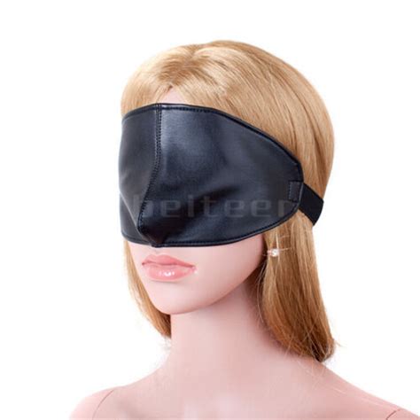 Pu Leather Restraint Half Face Mask Blindfold Eye Patch Bondage Cosplay