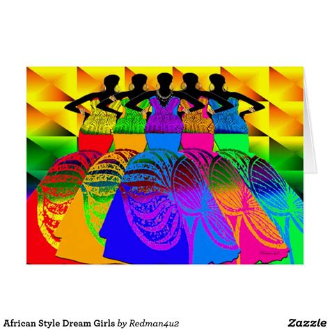 African Style Dream Girls Card | Zazzle.com | African colors, African greeting cards, African