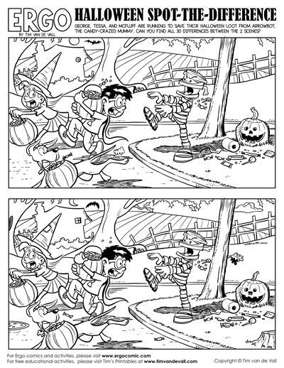 Halloween Spot The Difference Tims Printables Halloween Worksheets