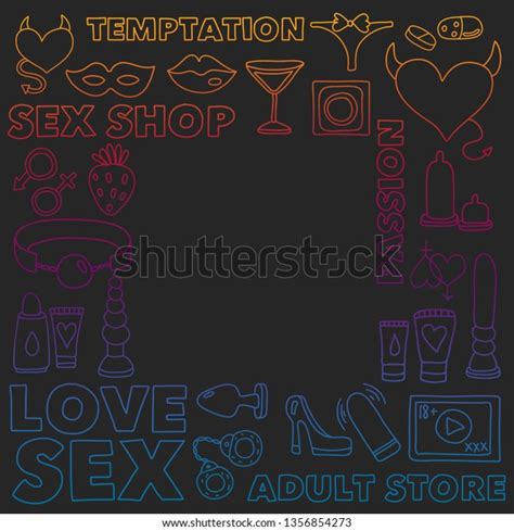 Vector Set Sex Shop Icons Erotic Stock Vector Royalty Free 1356854273 Shutterstock