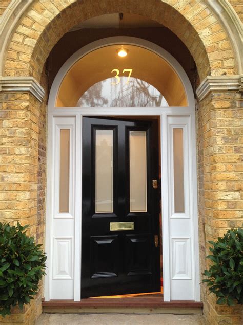 Large Victorian Front Door In South London Arched Front Door Black